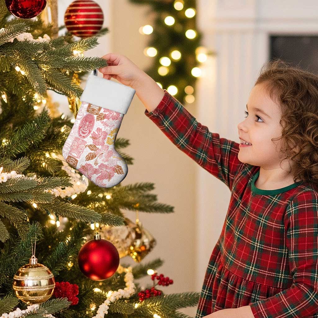 Christmas Aloha Hawaii Tiki Christmas Stocking Hibiscus Spring Colors - Polynesian Pride