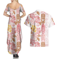 Christmas Aloha Hawaii Tiki Couples Matching Summer Maxi Dress and Hawaiian Shirt Hibiscus Spring Colors - Polynesian Pride