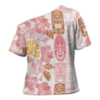Christmas Aloha Hawaii Tiki Cross Shoulder Shirt Hibiscus Spring Colors - Polynesian Pride