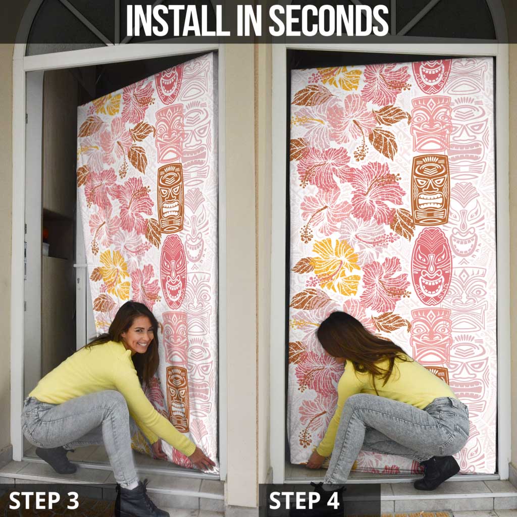 Christmas Aloha Hawaii Tiki Door Cover Hibiscus Spring Colors - Polynesian Pride