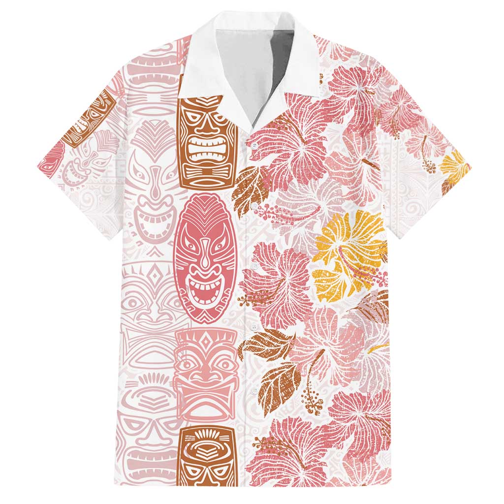 Christmas Aloha Hawaii Tiki Family Matching Off Shoulder Maxi Dress and Hawaiian Shirt Hibiscus Spring Colors - Polynesian Pride