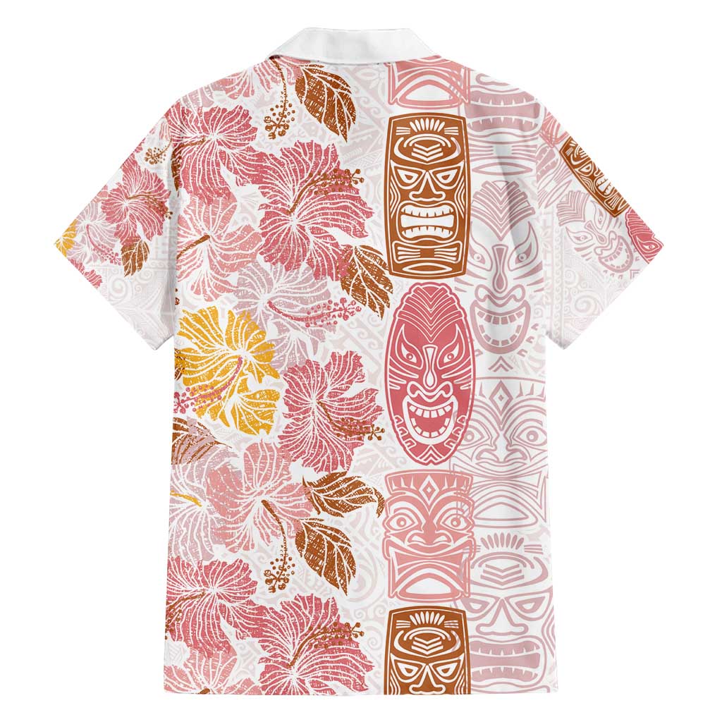 Christmas Aloha Hawaii Tiki Family Matching Off Shoulder Short Dress and Hawaiian Shirt Hibiscus Spring Colors - Polynesian Pride