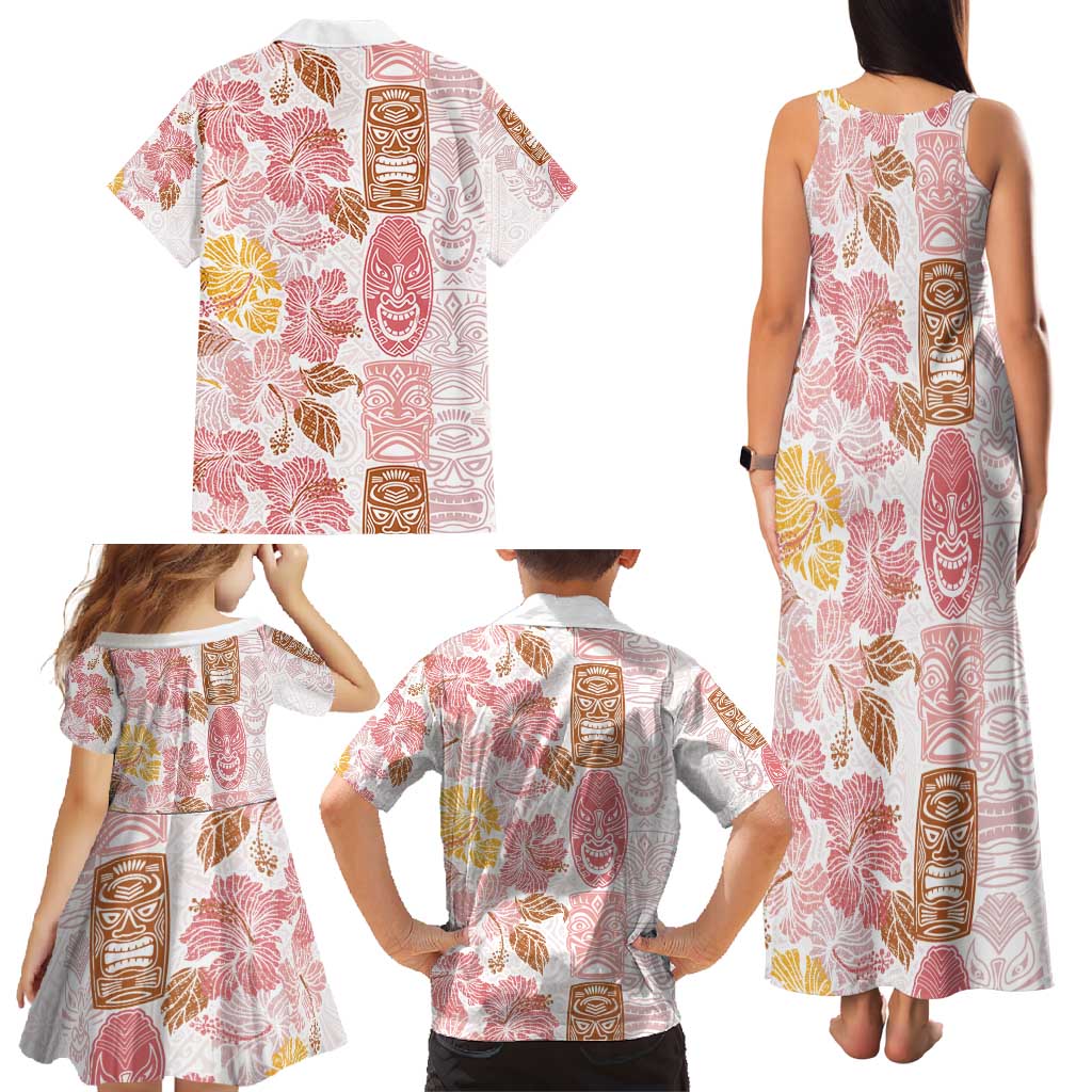 Christmas Aloha Hawaii Tiki Family Matching Tank Maxi Dress and Hawaiian Shirt Hibiscus Spring Colors - Polynesian Pride
