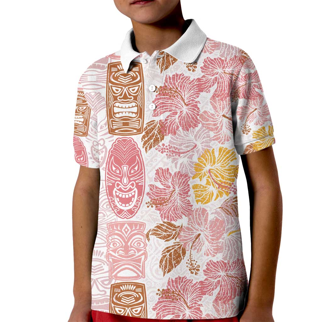 Christmas Aloha Hawaii Tiki Kid Polo Shirt Hibiscus Spring Colors - Polynesian Pride
