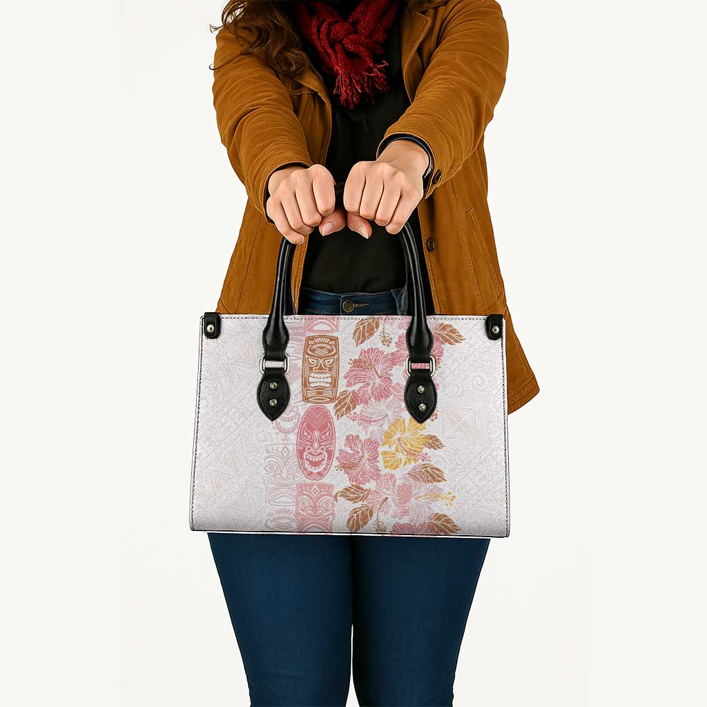 Christmas Aloha Hawaii Tiki Leather Bag Hibiscus Spring Colors - Polynesian Pride