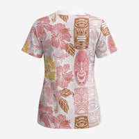 Christmas Aloha Hawaii Tiki Scrub Top Hibiscus Spring Colors - Polynesian Pride