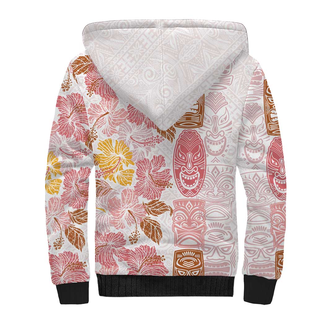 Christmas Aloha Hawaii Tiki Sherpa Hoodie Hibiscus Spring Colors - Polynesian Pride