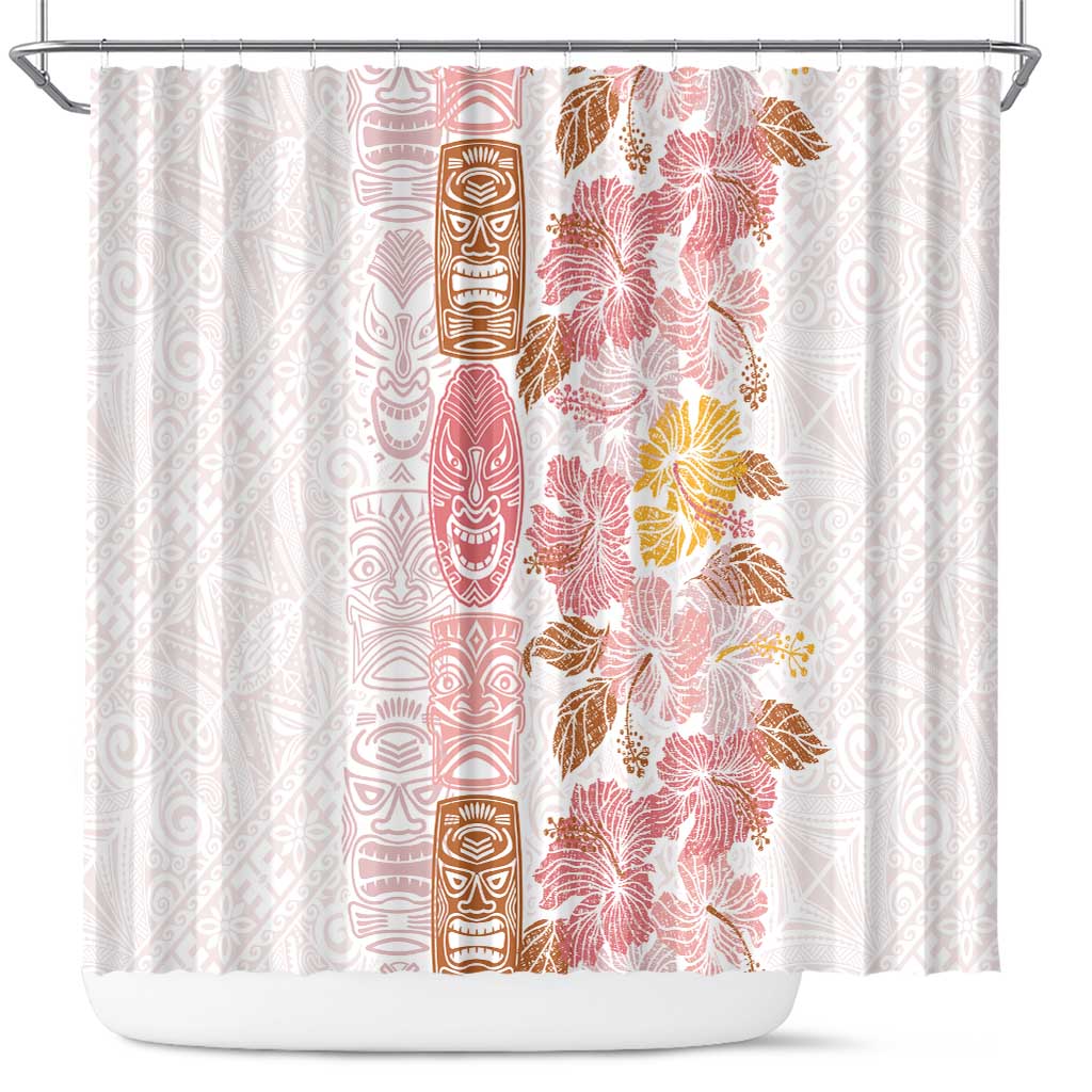 Christmas Aloha Hawaii Tiki Shower Curtain Hibiscus Spring Colors - Polynesian Pride