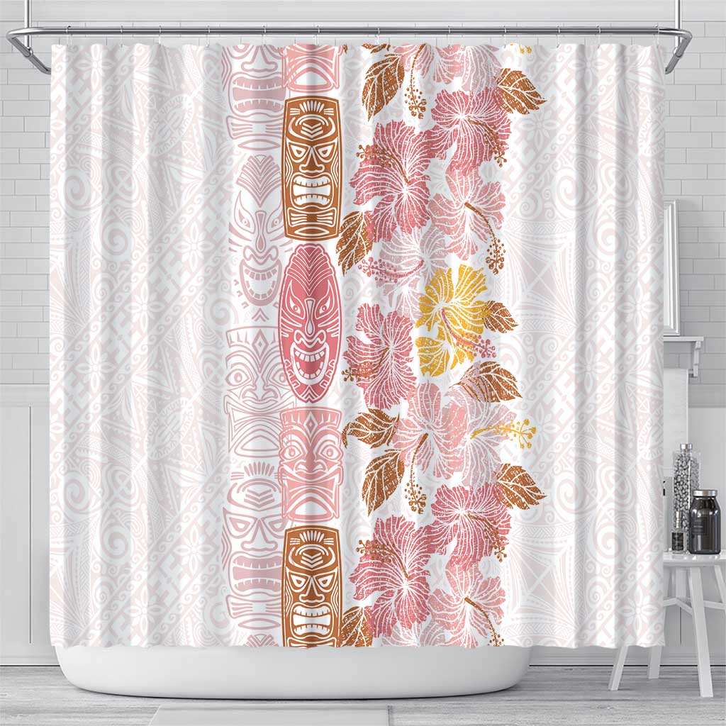 Christmas Aloha Hawaii Tiki Shower Curtain Hibiscus Spring Colors - Polynesian Pride