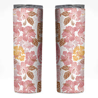 Christmas Aloha Hawaii Tiki Skinny Tumbler Hibiscus Spring Colors - Polynesian Pride