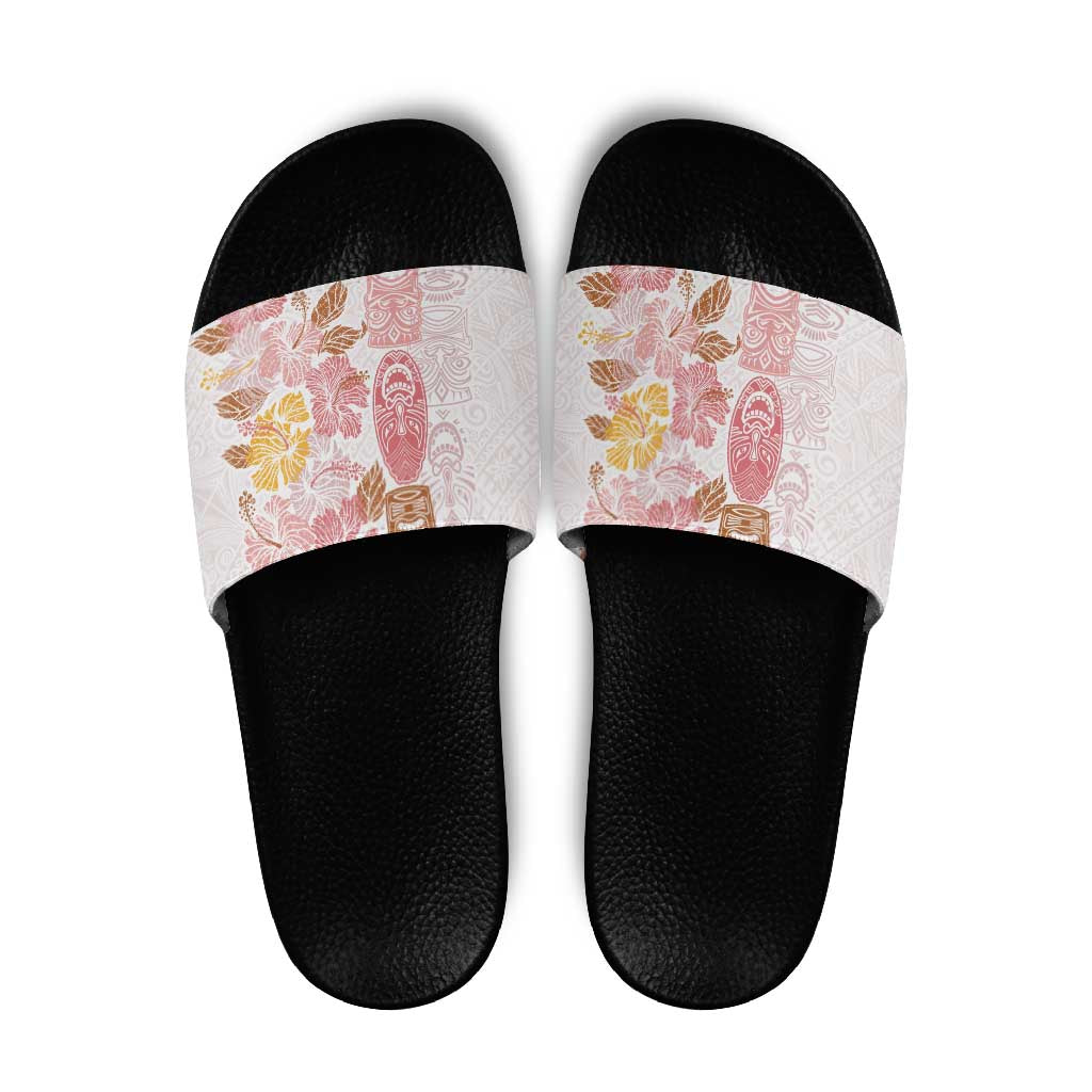 Christmas Aloha Hawaii Tiki Slide Sandals Hibiscus Spring Colors - Polynesian Pride