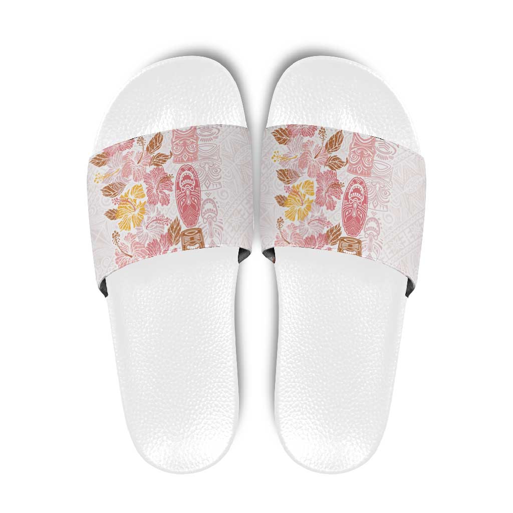 Christmas Aloha Hawaii Tiki Slide Sandals Hibiscus Spring Colors - Polynesian Pride