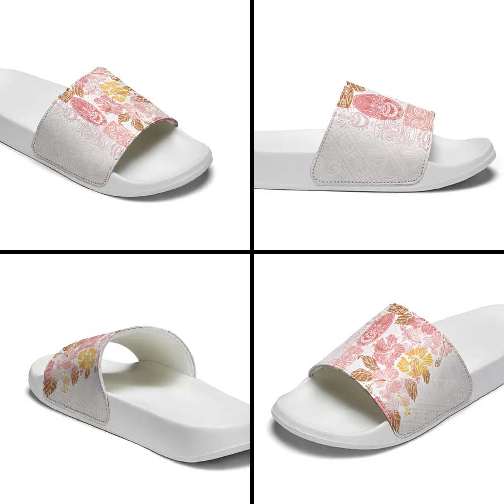 Christmas Aloha Hawaii Tiki Slide Sandals Hibiscus Spring Colors - Polynesian Pride