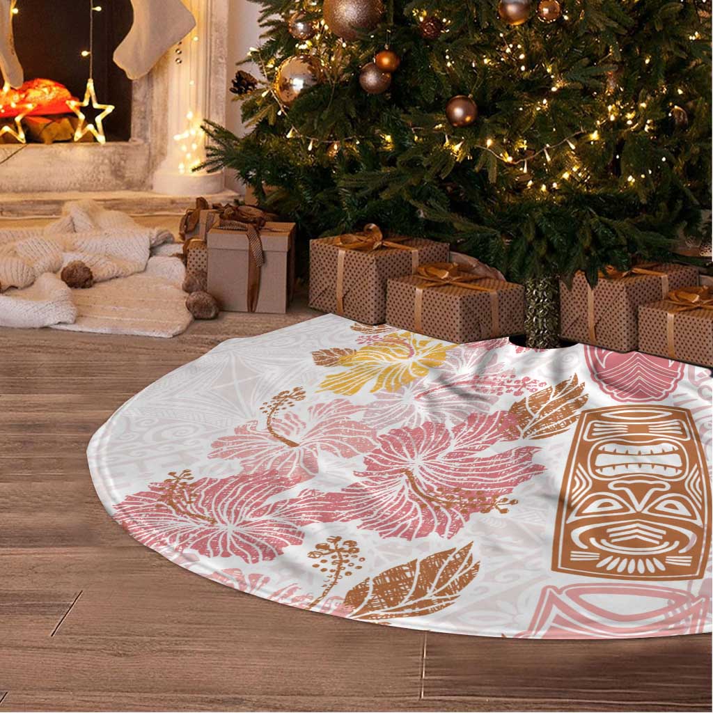 Christmas Aloha Hawaii Tiki Tree Skirt Hibiscus Spring Colors - Polynesian Pride