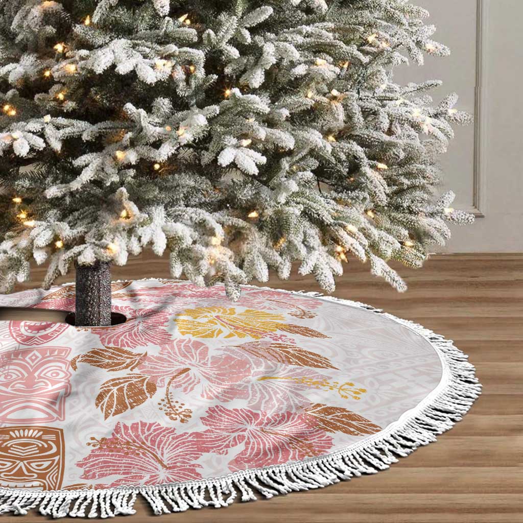 Christmas Aloha Hawaii Tiki Tree Skirt Hibiscus Spring Colors - Polynesian Pride