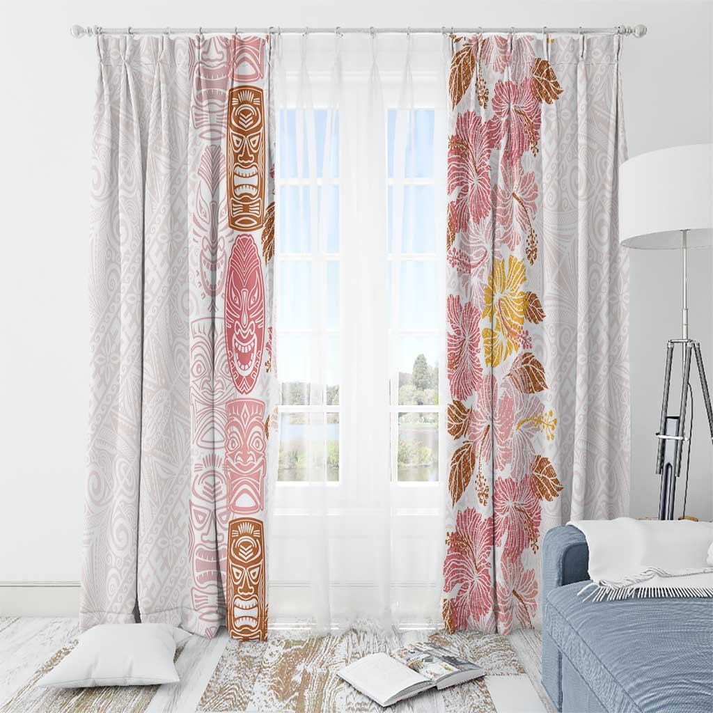 Christmas Aloha Hawaii Tiki Window Curtain Hibiscus Spring Colors - Polynesian Pride