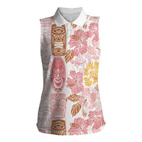 Christmas Aloha Hawaii Tiki Women Sleeveless Polo Shirt Hibiscus Spring Colors - Polynesian Pride