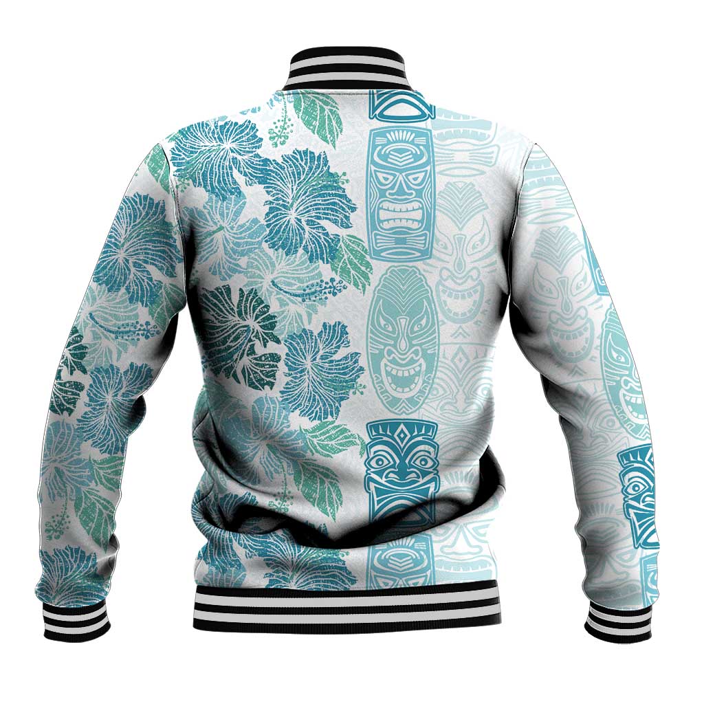 Christmas Aloha Hawaii Tiki Baseball Jacket Hibiscus Summer Colors - Polynesian Pride