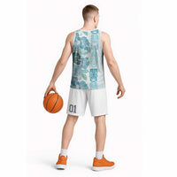 Christmas Aloha Hawaii Tiki Basketball Jersey Hibiscus Summer Colors - Polynesian Pride