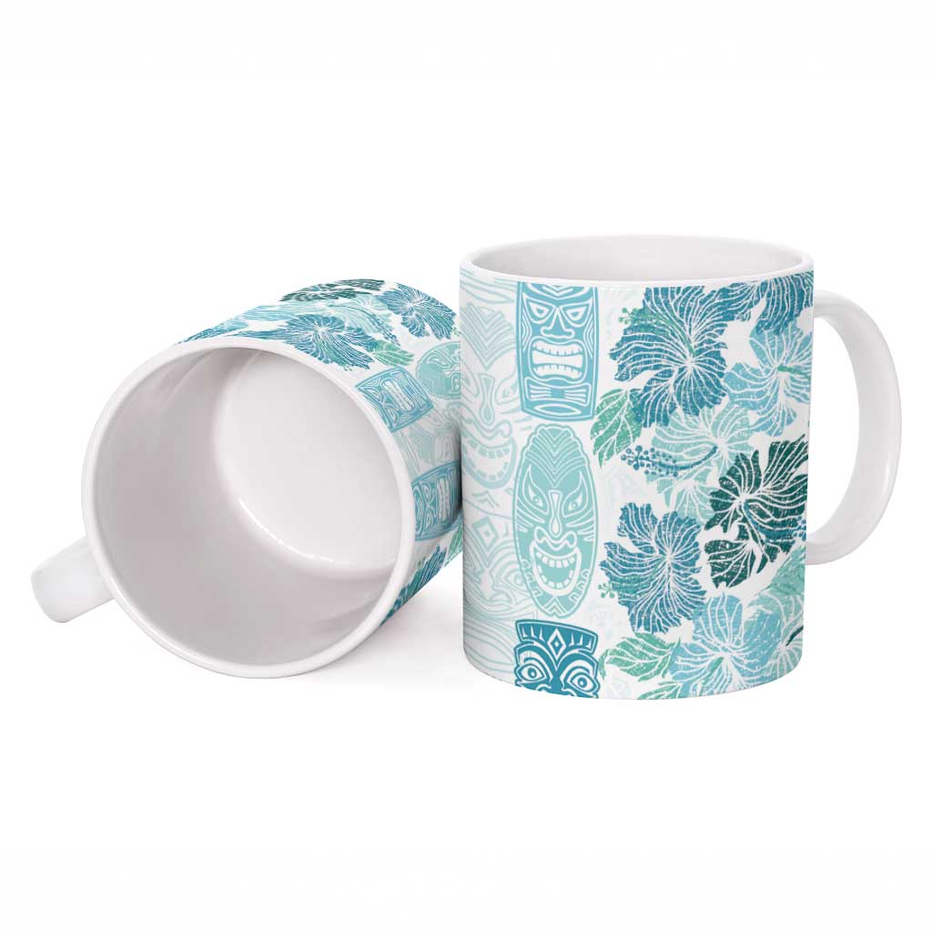 Christmas Aloha Hawaii Tiki Ceramic Mug Hibiscus Summer Colors - Polynesian Pride
