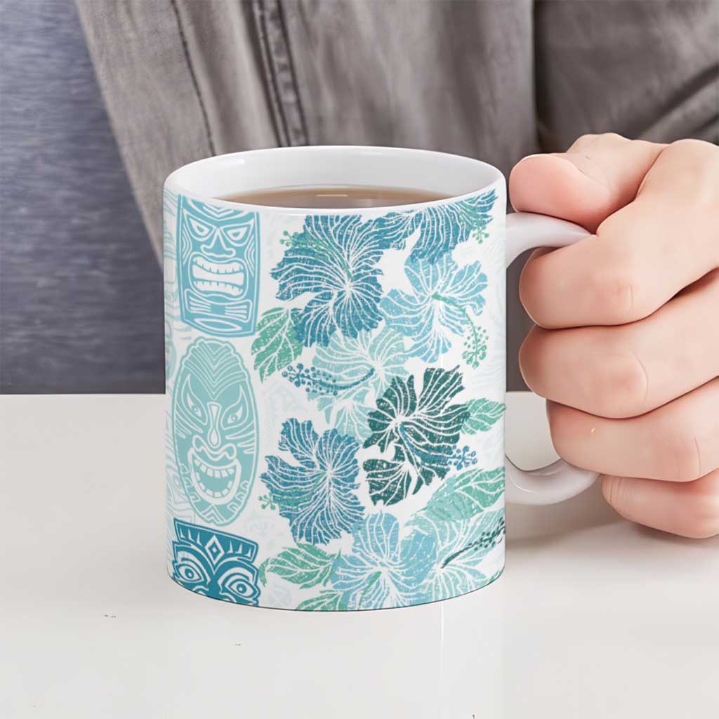 Christmas Aloha Hawaii Tiki Ceramic Mug Hibiscus Summer Colors - Polynesian Pride
