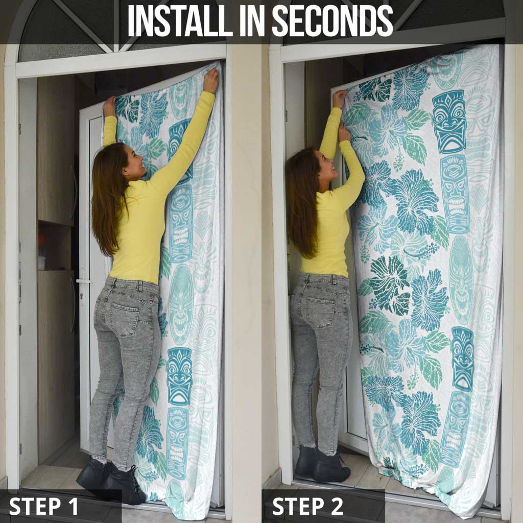 Christmas Aloha Hawaii Tiki Door Cover Hibiscus Summer Colors - Polynesian Pride