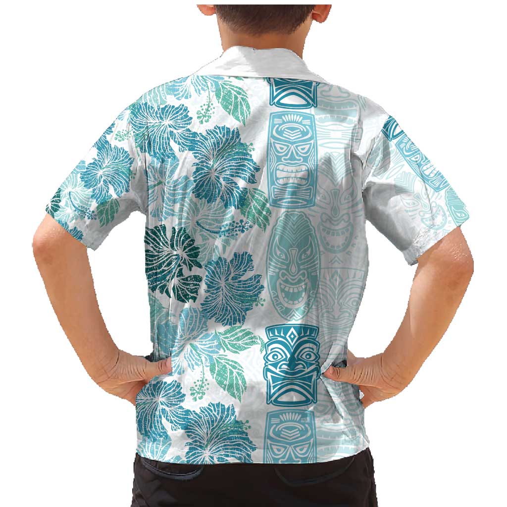 Christmas Aloha Hawaii Tiki Family Matching Mermaid Dress and Hawaiian Shirt Hibiscus Summer Colors - Polynesian Pride