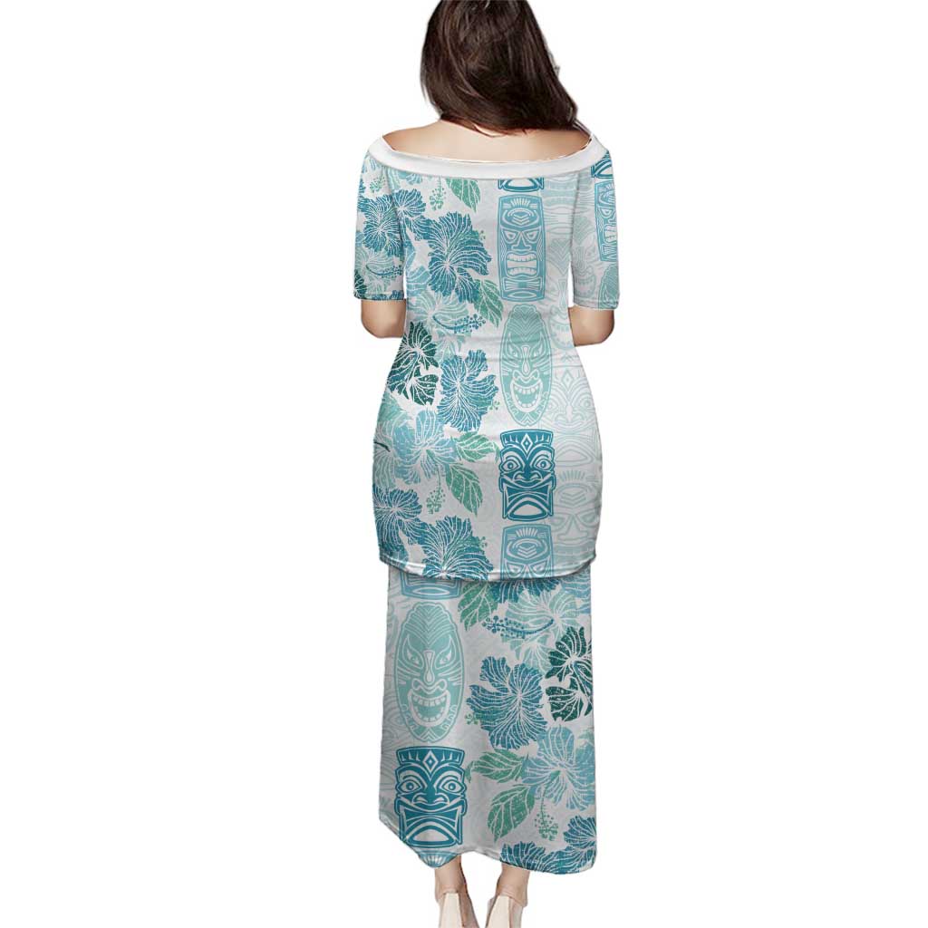 Christmas Aloha Hawaii Tiki Family Matching Puletasi and Hawaiian Shirt Hibiscus Summer Colors - Polynesian Pride