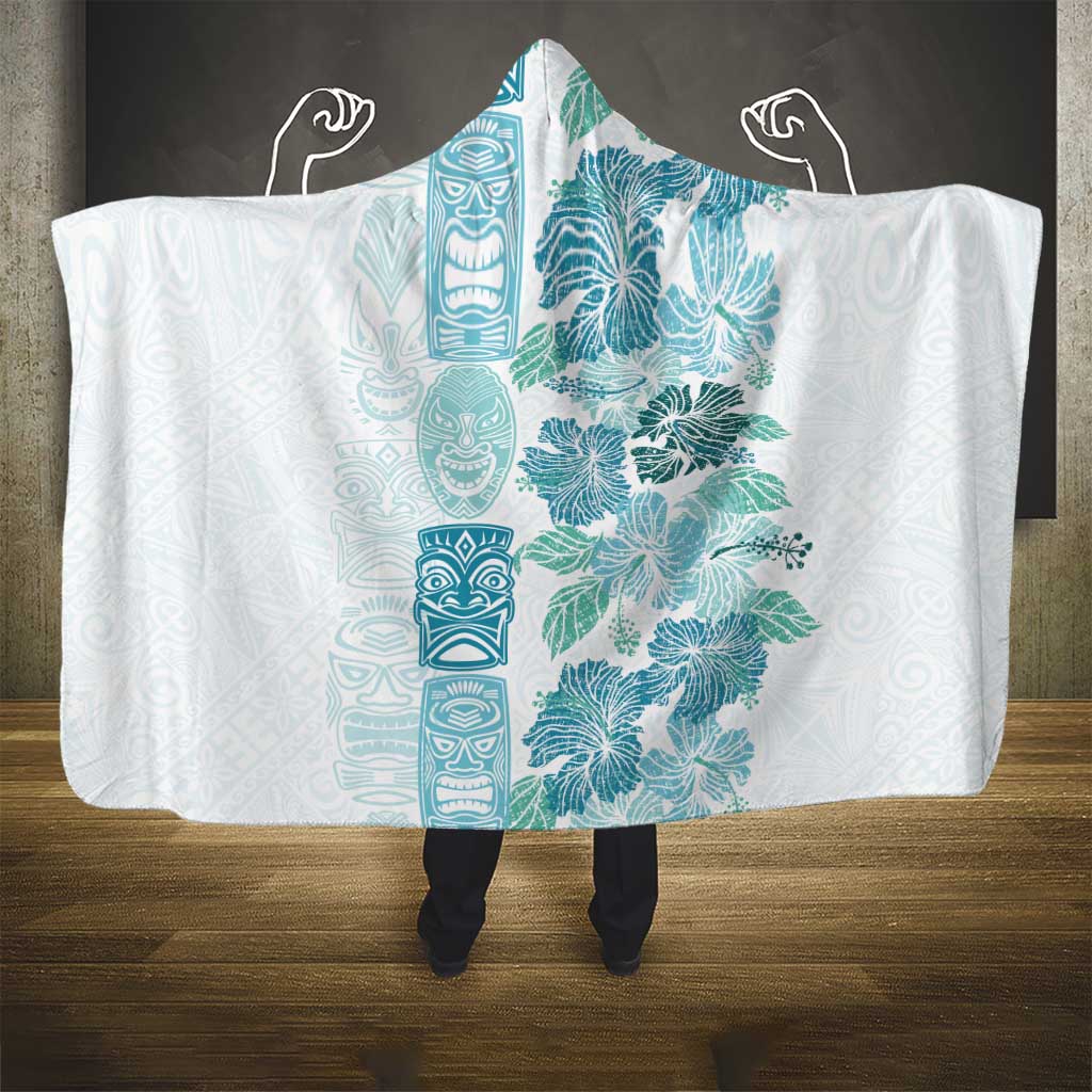 Christmas Aloha Hawaii Tiki Hooded Blanket Hibiscus Summer Colors - Polynesian Pride