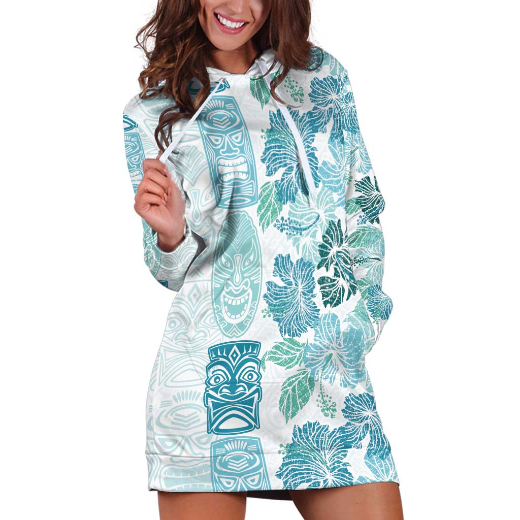 Christmas Aloha Hawaii Tiki Hoodie Dress Hibiscus Summer Colors - Polynesian Pride