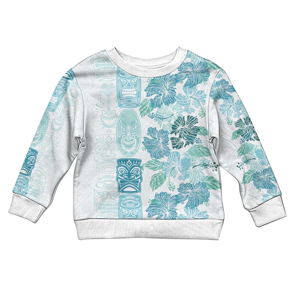 Christmas Aloha Hawaii Tiki Kid Ugly Christmas Sweater Hibiscus Summer Colors - Polynesian Pride