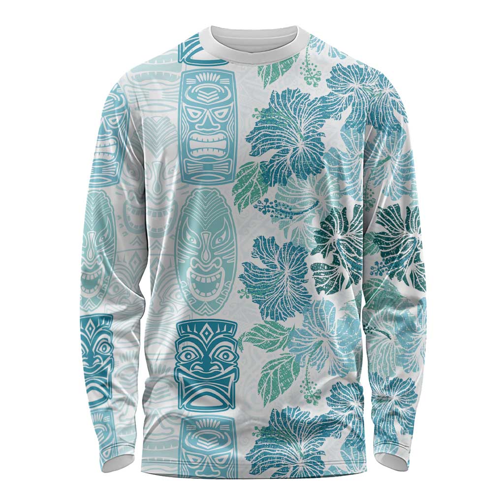 Christmas Aloha Hawaii Tiki Long Sleeve Shirt Hibiscus Summer Colors - Polynesian Pride