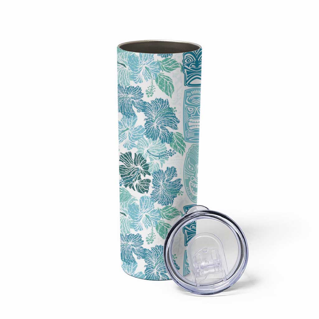 Christmas Aloha Hawaii Tiki Skinny Tumbler Hibiscus Summer Colors - Polynesian Pride