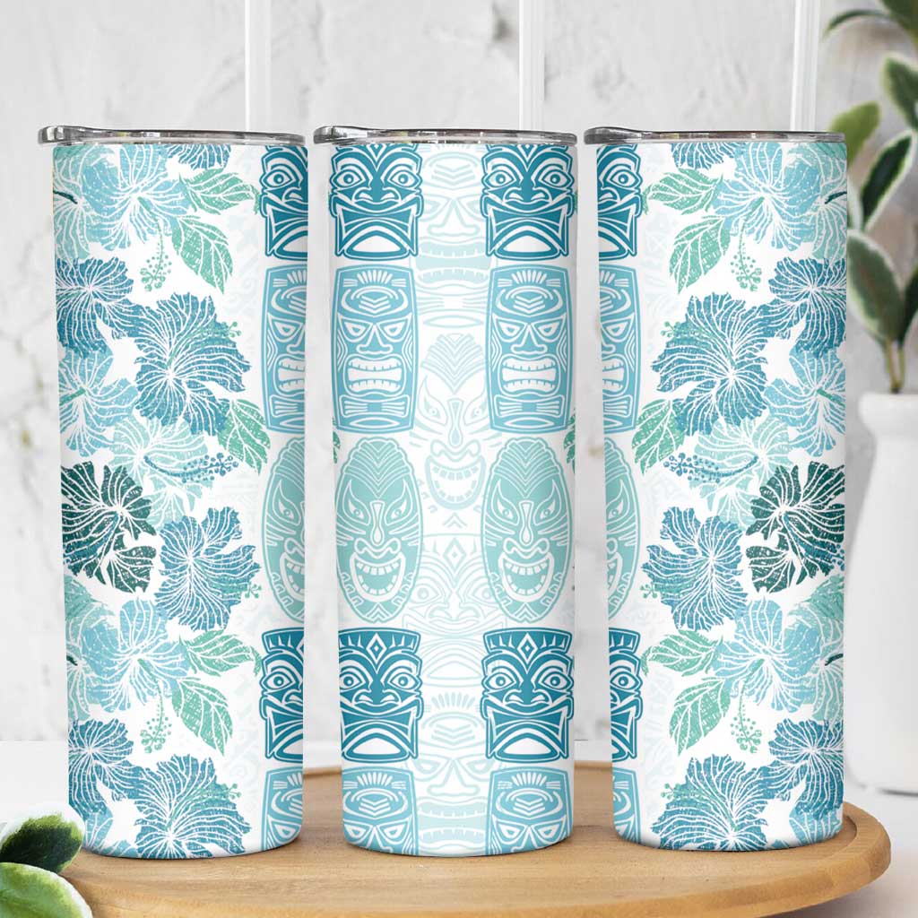 Christmas Aloha Hawaii Tiki Skinny Tumbler Hibiscus Summer Colors - Polynesian Pride