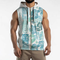 Christmas Aloha Hawaii Tiki Sleeveless Zip Hoodie Hibiscus Summer Colors - Polynesian Pride