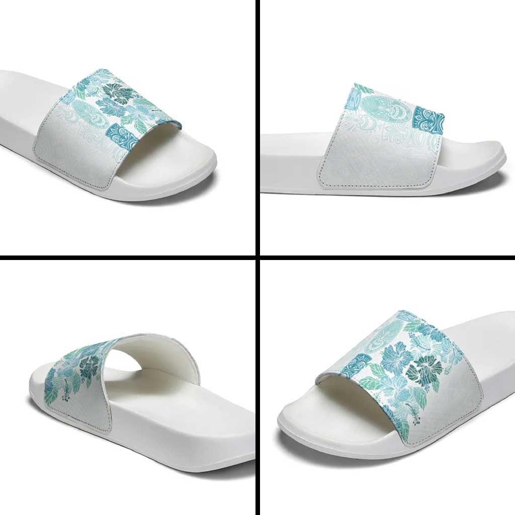 Christmas Aloha Hawaii Tiki Slide Sandals Hibiscus Summer Colors LT7 - Polynesian Pride