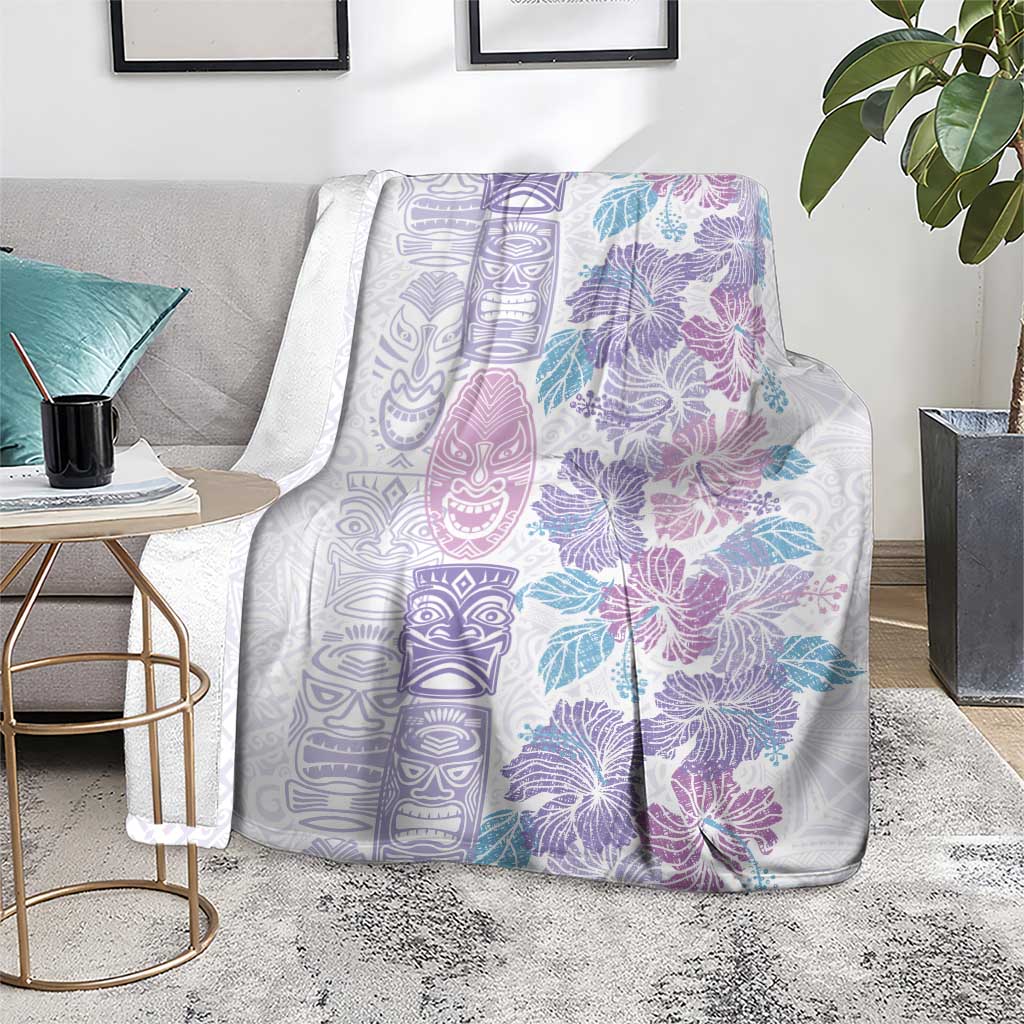 Christmas Aloha Hawaii Tiki Blanket Hibiscus Winter Colors - Polynesian Pride