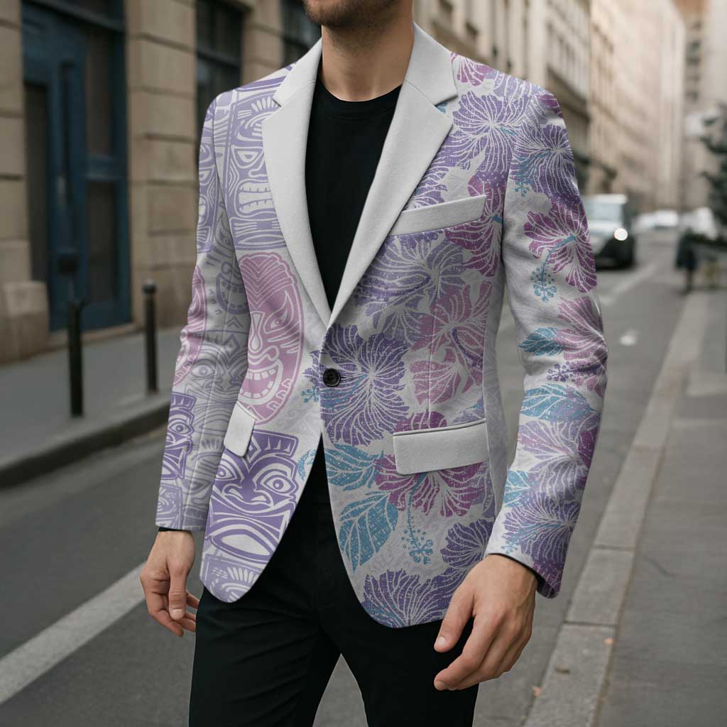 Christmas Aloha Hawaii Tiki Blazer Hibiscus Winter Colors - Polynesian Pride