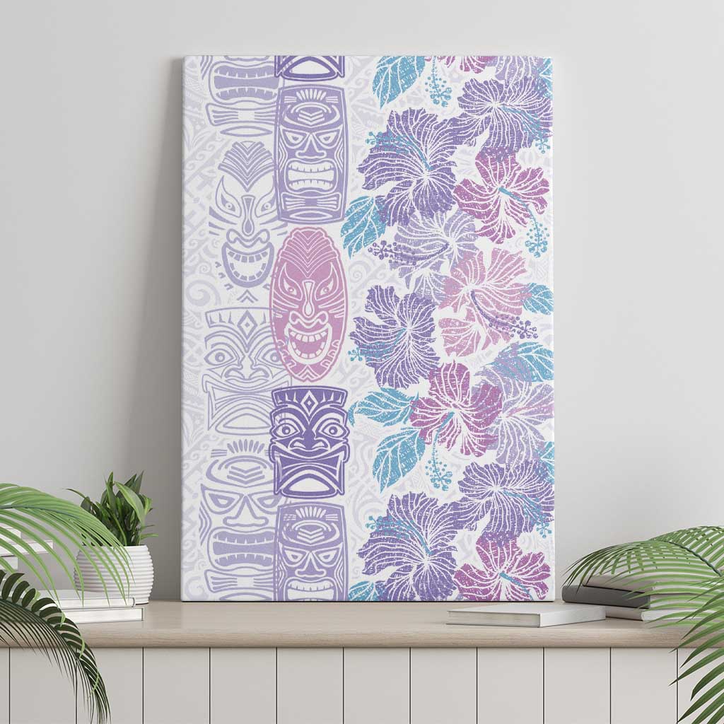 Christmas Aloha Hawaii Tiki Canvas Wall Art Hibiscus Winter Colors - Polynesian Pride