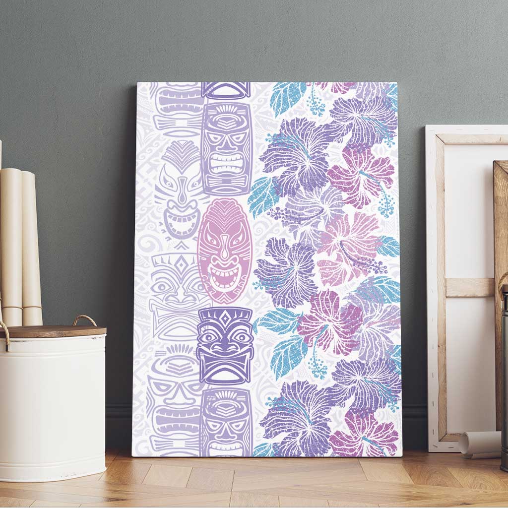 Christmas Aloha Hawaii Tiki Canvas Wall Art Hibiscus Winter Colors - Polynesian Pride