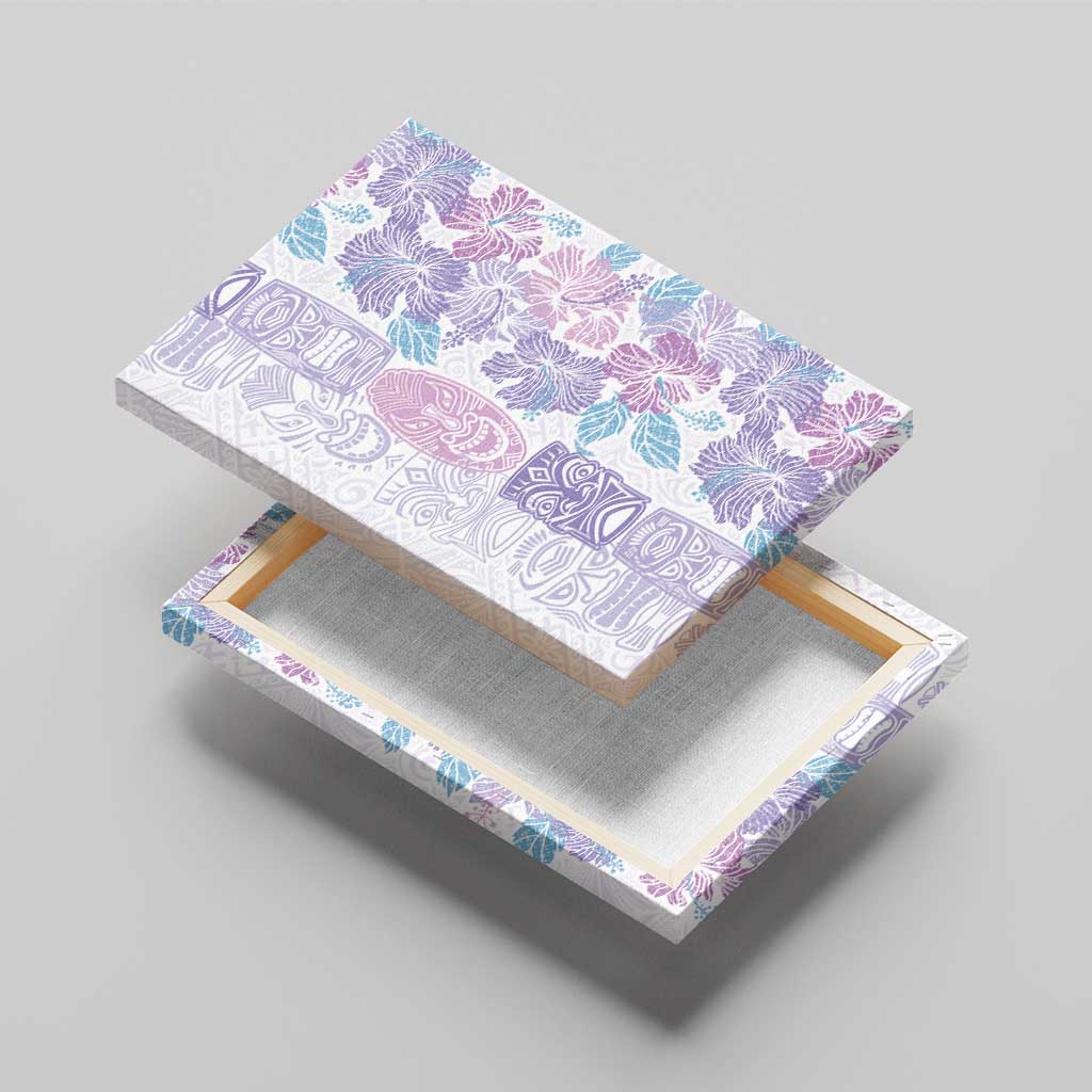 Christmas Aloha Hawaii Tiki Canvas Wall Art Hibiscus Winter Colors - Polynesian Pride