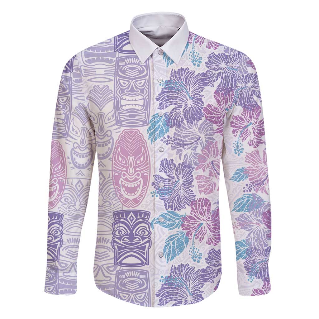 Christmas Aloha Hawaii Tiki Family Matching Tank Maxi Dress and Hawaiian Shirt Hibiscus Winter Colors - Polynesian Pride