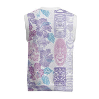 Christmas Aloha Hawaii Tiki Christmas Knitted V-Neck Vest Hibiscus Winter Colors - Polynesian Pride