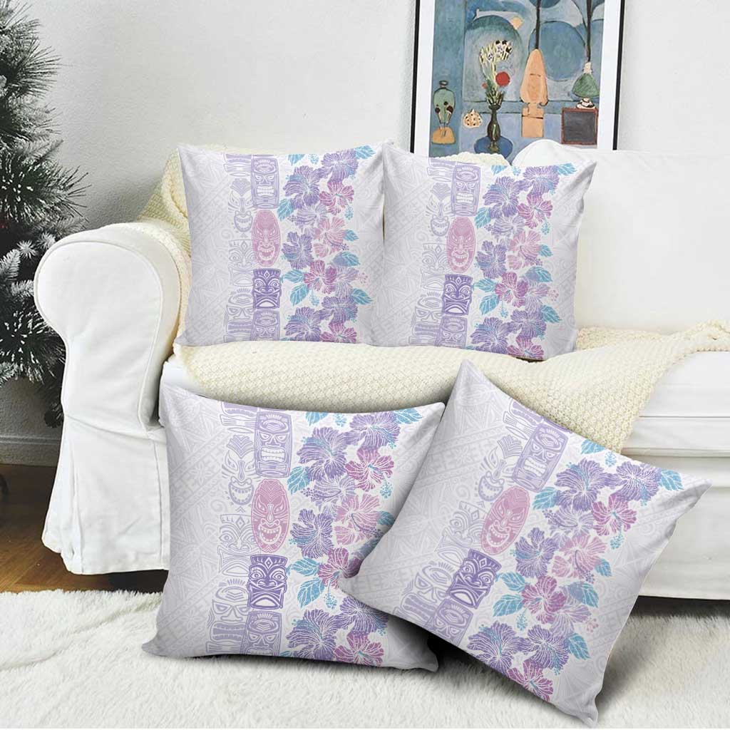 Christmas Aloha Hawaii Tiki Pillow Cover Hibiscus Winter Colors - Polynesian Pride