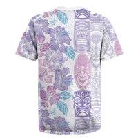 Christmas Aloha Hawaii Tiki Rugby Jersey Hibiscus Winter Colors - Polynesian Pride