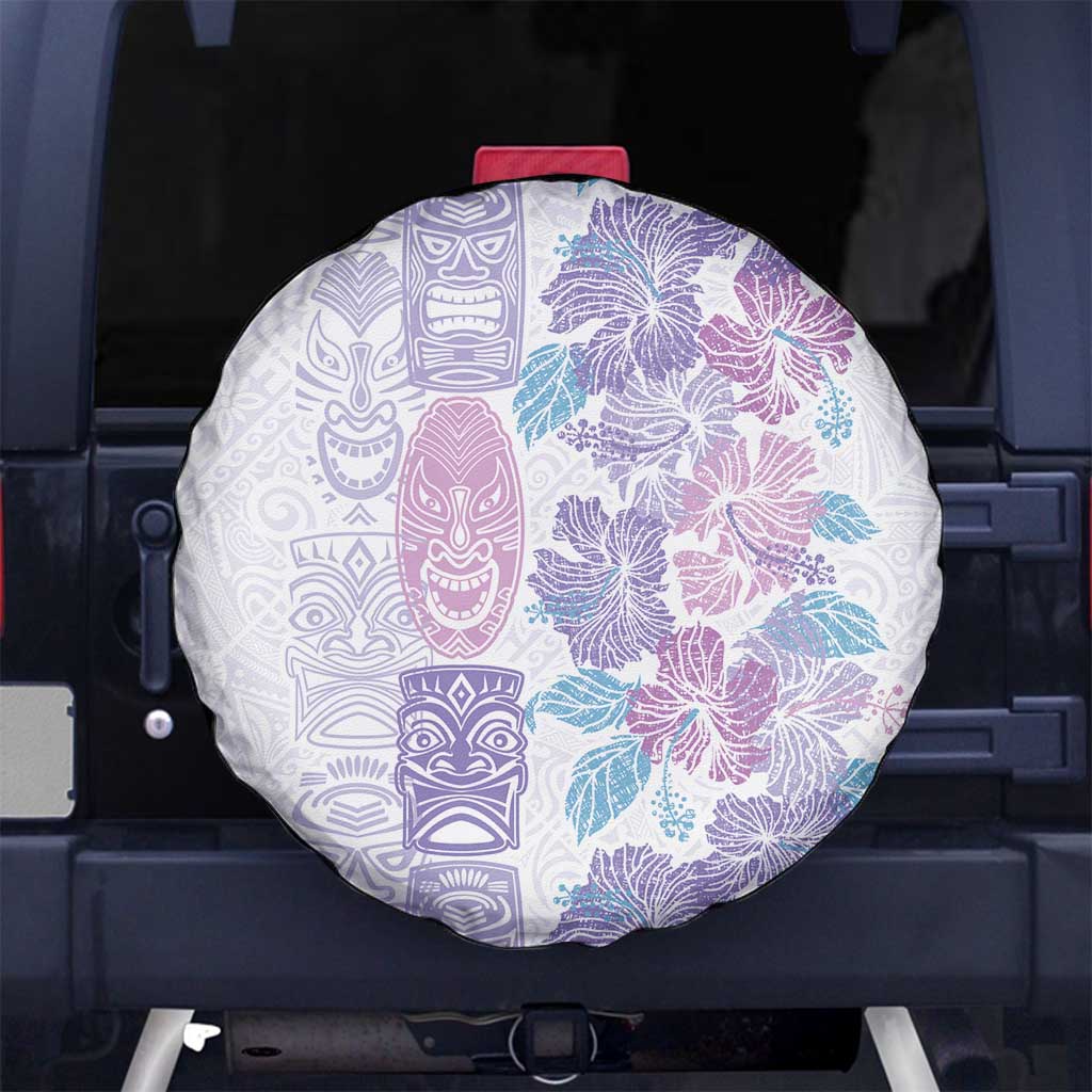 Christmas Aloha Hawaii Tiki Spare Tire Cover Hibiscus Winter Colors - Polynesian Pride
