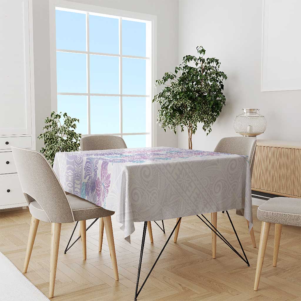 Christmas Aloha Hawaii Tiki Tablecloth Hibiscus Winter Colors - Polynesian Pride