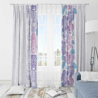 Christmas Aloha Hawaii Tiki Window Curtain Hibiscus Winter Colors - Polynesian Pride