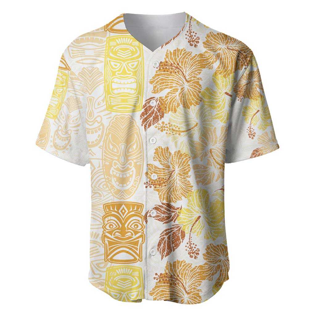 Christmas Aloha Hawaii Tiki Baseball Jersey Hibiscus Autumn Colors - Polynesian Pride