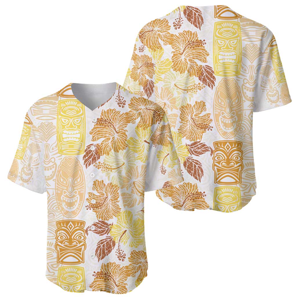 Christmas Aloha Hawaii Tiki Baseball Jersey Hibiscus Autumn Colors - Polynesian Pride